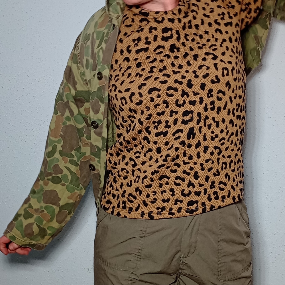 Fun Anthropologie Structured Leopard Blouse